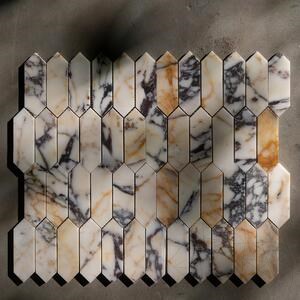 Arabescato lila márvány márvány polírozott oszlop mozaik 30.5 x 28 cm