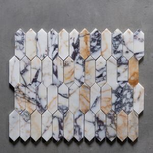 Arabescato lila márvány márvány polírozott oszlop mozaik 30.5 x 28 cm