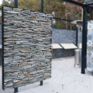 Kavala Kavala 3D csíkok | Dekoratív kő függőleges burkolatokhoz, kültéri-belső (10-12/pallet)