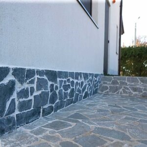 Laguna Green Polygonal Slate - Természetes kő beltéri / kültéri | frontok, burkolatok és járdák számára