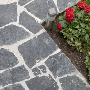 Laguna Green Polygonal Slate - Természetes kő beltéri / kültéri | frontok, burkolatok és járdák számára