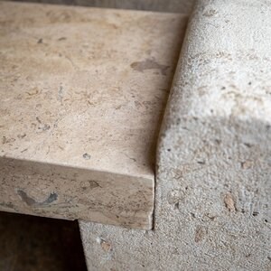 Romano Travertin kerti pad, 165 x 40 x 50 cm