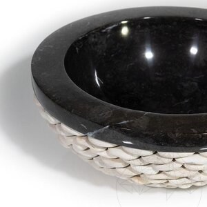 Fürdőszoba Mosogató Márvány Matia Fekete Kavics, 40 x 12 cm