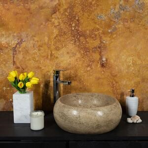 Fürdőszobai mosogató - Latte Travertin RS-21, 41 x 34 x 15 cm