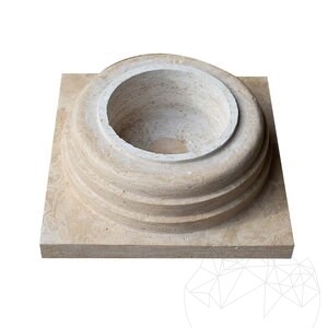 Romano Classic Riven travertin oszlopalapzat, 60 x 60 x 20 cm