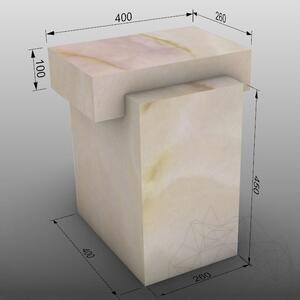 Bianco Onyx Quadra asztal