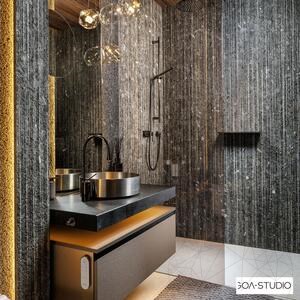 Black Crystal Lineal Plus Design Födém, 3 cm