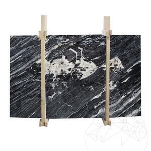 Black Galena Marble Polished Slab, 2 cm