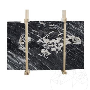 Black Galena Marble Polished Slab, 2 cm