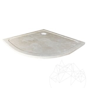 Zuhanyzótálca Félköríves Classic Travertin ULTRA FLAT, 90 x 90 x 3 cm