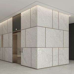 Carrara White Natural Design Födém  2CM