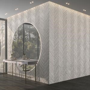 Carrara White Tile(Chevron Design) Födém  2CM