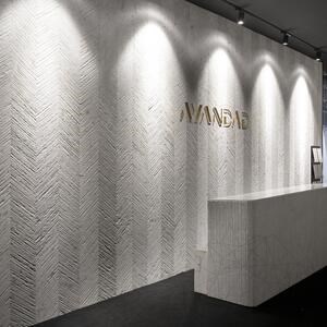Carrara White Tile(Chevron Design) Födém  2CM