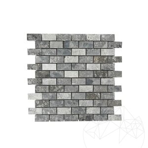 Ceppo szürke márvány csiszolt/polírozott/homokfúvott mozaik, 2.3 x 4.8 cm