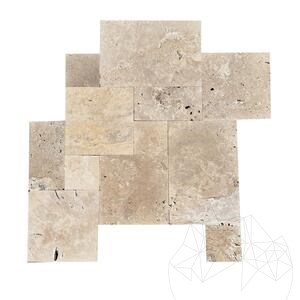 Travertin Classic Cross Cut – Római Mintás Kültéri Burkolat, Nem Fugázott & Antik, 1,2 cm Economy