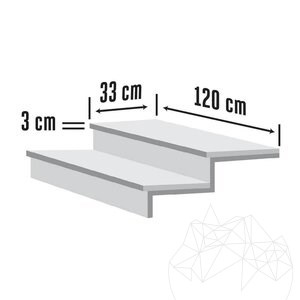 Crema Royal csiszolt márvány lépcső, fazettált 1 L, 120 x 33 x 3 cm