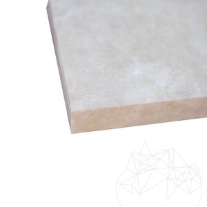 Crema Royal csiszolt márvány lépcső, fazettált 1 L, 120 x 33 x 3 cm