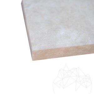 Polírozott királyi krém márvány lépcső, 1L Bizot, 120 x 33 x 3 cm
