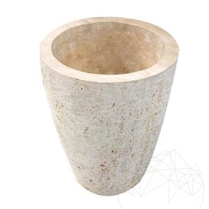 Romano Classic Riven Travertin virágcserép, 60 x 50 x 50 cm