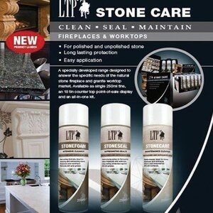 LTP Stone Care Kit - Minden egyben ápoló készlet kőkandallókhoz és munkalapokhoz (tisztít, tömít és karbantart)