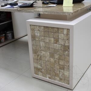 Világos Emperador csiszolt márvány mozaik, 4.8 x 4.8 cm