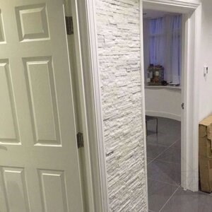 Tiszta fehér márvány falburkoló panel, 15 x 60 cm