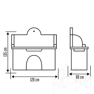 Mediterrán kerti bútor szett - Asztal + mosogató grillezéshez (135x120x60 cm, 450 kg, Rhodos természetes kő, tégla)