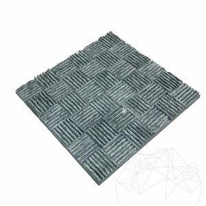 Black Dizzy Scratched Marble Mosaic, Fekete szédítő karcos márvány mozaik
