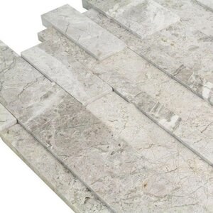 Tundra szürke csiszolt márvány 3D falimozaik