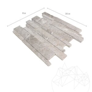 Tundra szürke csiszolt márvány 3D falimozaik