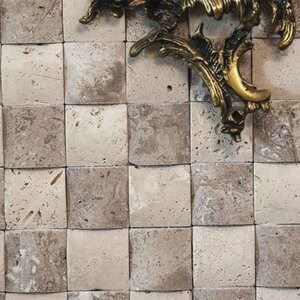 Classic & Noce Tumbled Travertine 3D Párnamozaik, 5 x 5 cm
