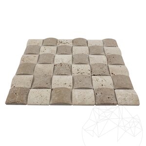 Classic & Noce Tumbled Travertine 3D Párnamozaik, 5 x 5 cm