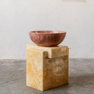 Fürdőszobai mosdókagyló - Ópiumvörös travertin RS-5, 42 x 15 cm