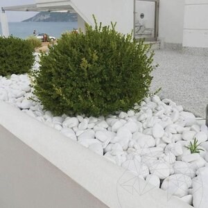 Thassos márvány kavics, 1-3 cm 20 kg, os zsák 20 kg-os zsák