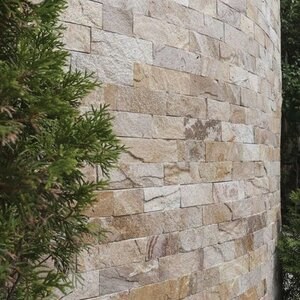 Rhodos Natur pala, 10 cm x LL | Dekoratív kő - függőleges csempe, kültéri-kültéri
