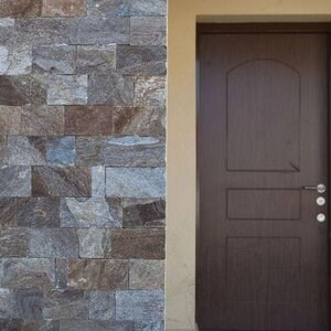 Slate Rusty Brown Natur, 10 cm x LL | Dekoratív kő - függőleges csempe, Kültéri-kültéri burkolat
