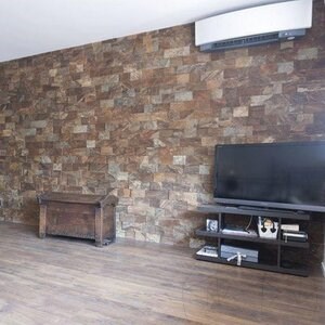Slate Rusty Brown Natur, 10 cm x LL | Dekoratív kő - függőleges csempe, Kültéri-kültéri burkolat