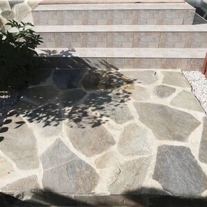 AquaBlue Polygonal Slate - Patio Flagstone Slabs, teraszburkolólapok