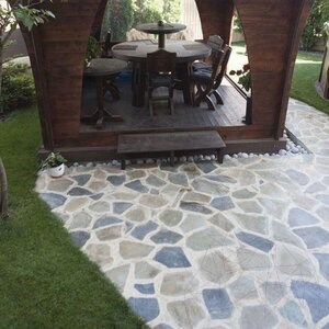 AquaBlue Polygonal Slate - Patio Flagstone Slabs, teraszburkolólapok