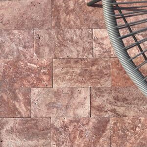 Vörös ópium keresztbe vágott csiszolt travertin 15.2 x 30.5 x 3 cm