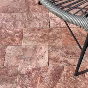 Vörös ópium keresztbe vágott csiszolt travertin 15.2 x 30.5 x 3 cm