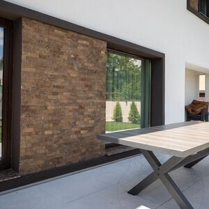 Slate Rusty Brown Natur, 5 cm x LL | Dekoratív kő - függőleges csempe, kültéri-kültéri burkolat