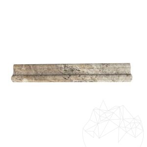 Ezüst travertin M17 szegély 4.8 x 30.5 cm