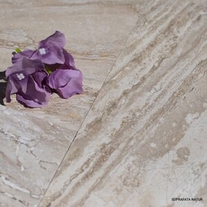 Striato Beige honed travertine francia mintás készlet, 1.2 cm