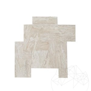 Striato Beige honed travertine francia mintás készlet, 1.2 cm