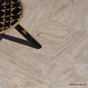 Striato Beige honed travertine francia mintás készlet, 1.2 cm