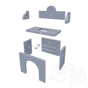 Mediterrán kerti bútor szett - Asztal + mosogató grillezéshez (135x120x60 cm, 450 kg, Rhodos természetes kő, tégla)