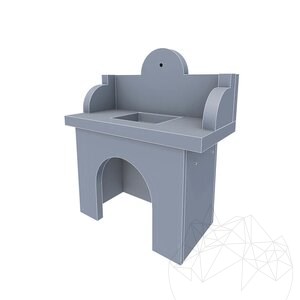 Mediterrán kerti bútor szett - Asztal + mosogató grillezéshez (135x120x60 cm, 450 kg, Rhodos természetes kő, tégla)