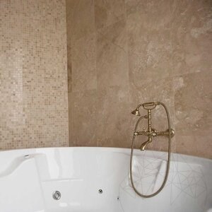 Classic PREMIUM Keresztbe vágott csiszolt Travertin Vakolt, 45.7 x 30.5 x 1.2 cm