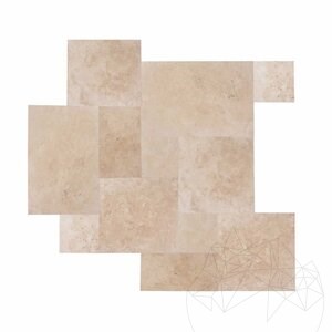 Klasszikus Cross Cut csiszolt travertin francia mintás készlet, 1.2 cm